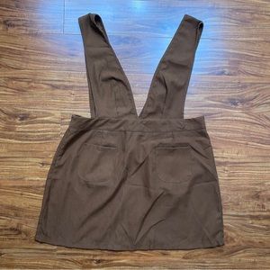 3/$25 Shein Curve Brown Faux Corduroy Overall Mini Dress Size 3X Girlhoodcore